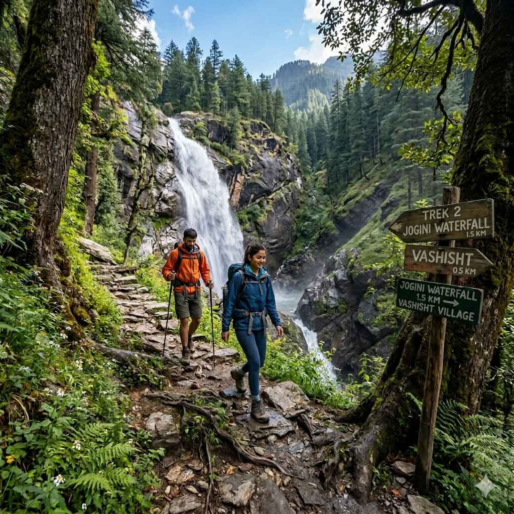Trekking to Jogini Waterfalls & Vashisht